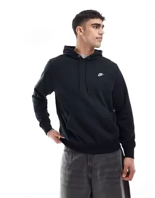 Nike Club French Terry hoodie in black