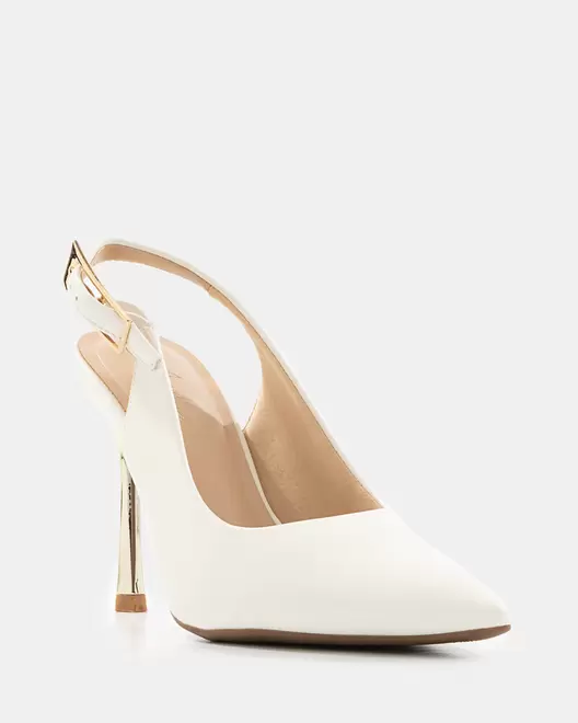 Stiletto Slingback Dorado - 20717 - BLANCO