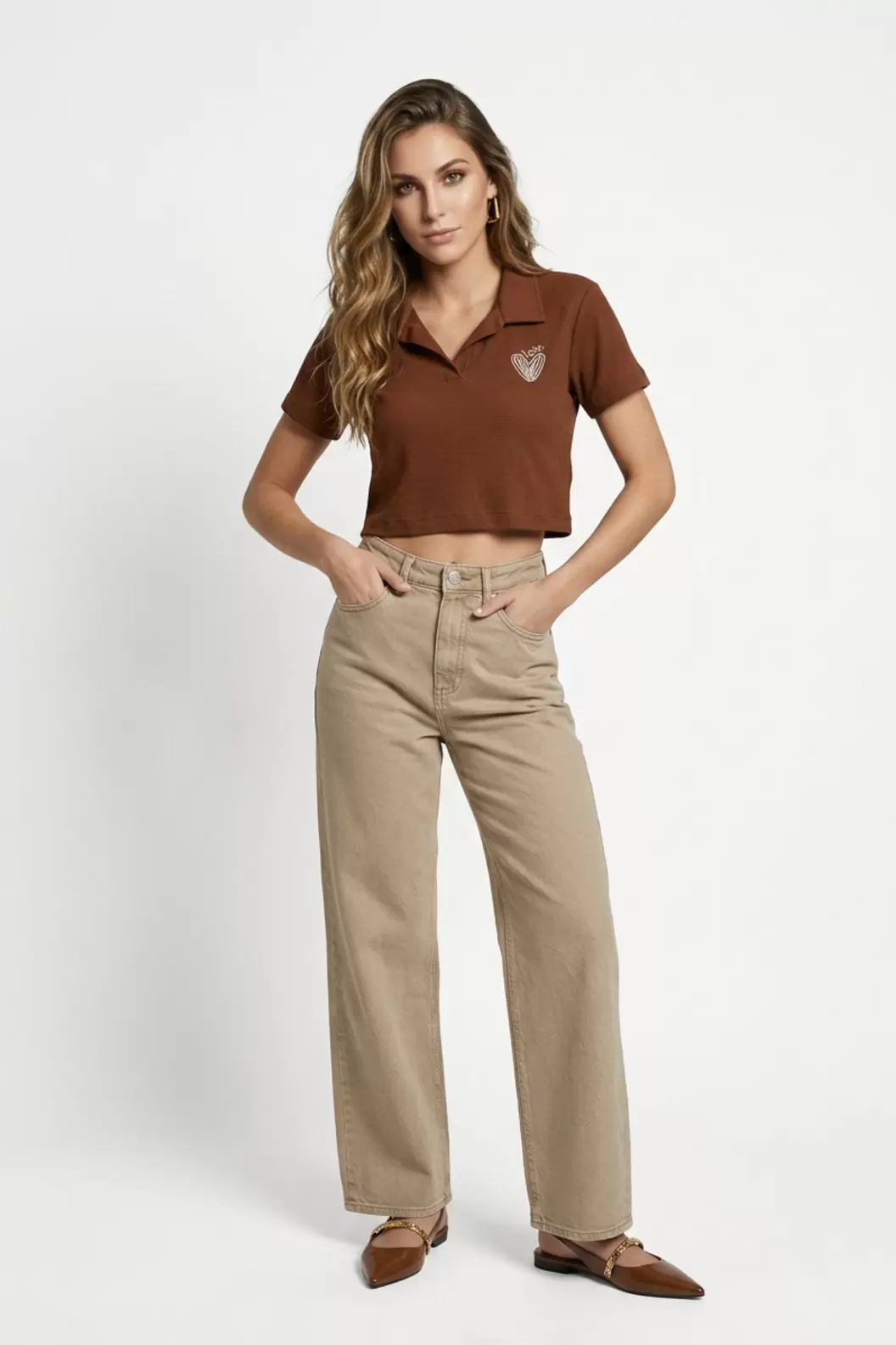 Polo de dama moda cuello camisero