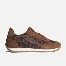 Tenis aura de cuero para mujer - Cafe