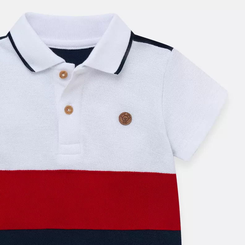 Body manga corta para bebé niño con cuello tipo polo