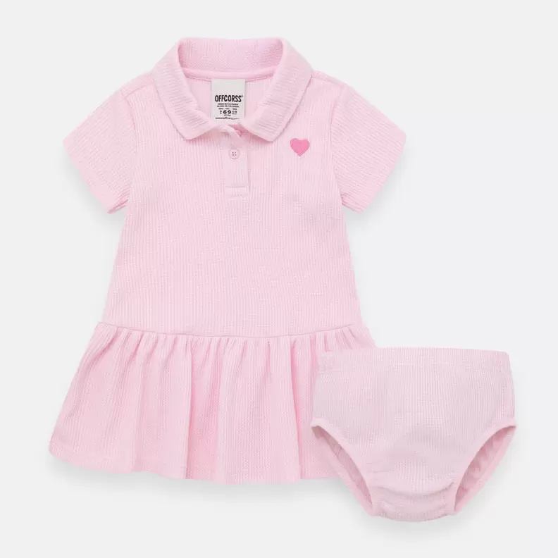 Vestido manga corta para bebé niña con panty