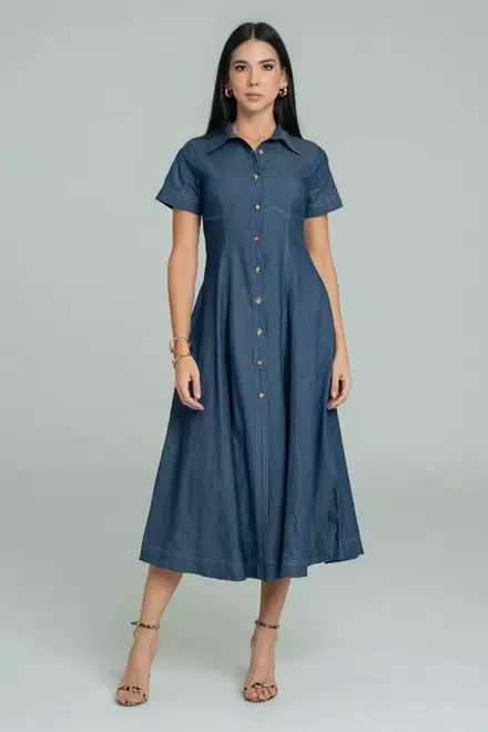 VESTIDO BURDEOS PESPUNTES