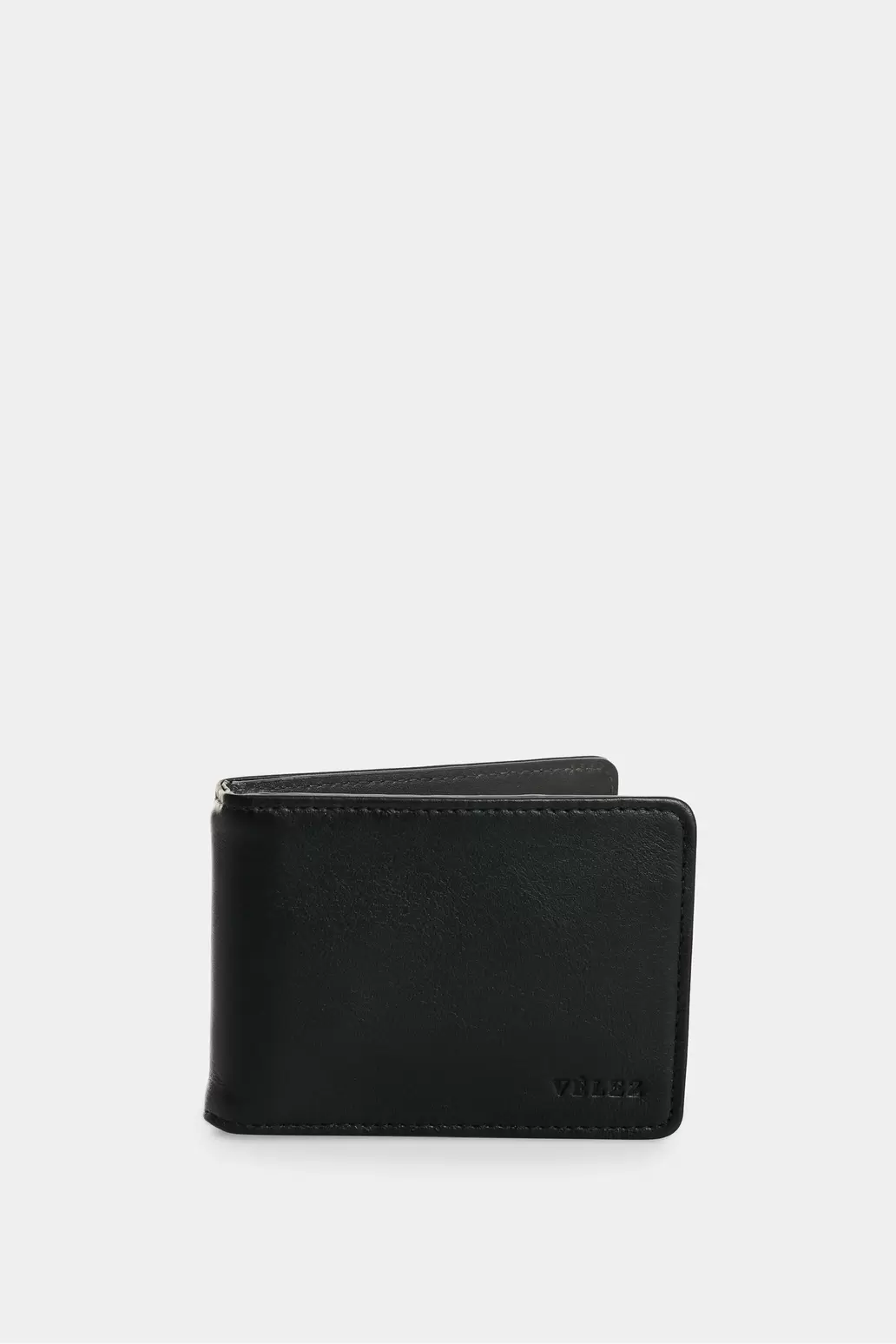 Porta billetes helios de cuero para hombre silueta minimalista Negro