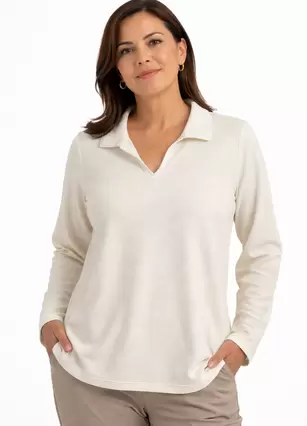 Blusón manga larga cuello sport silueta amplía 23611M