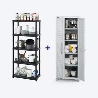 Combo Cocina Barú, 1 Armario Grande, 1 Estante 5N 18 Pulgadas