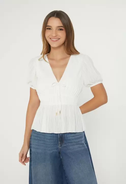 Blusa plizada para mujer