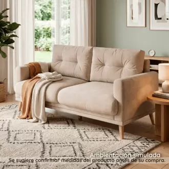 Sofa Almere 3 puestos en tela, beige