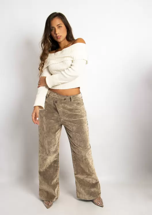 Jean wide leg velvet - 716005