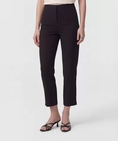 Pantalón Unicolor De Tiro Alto Para Mujer
