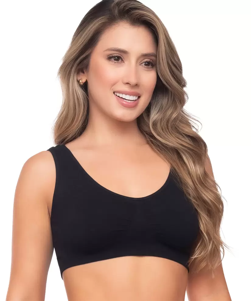 Top deportivo seamless con soporte en busto y tela suave y fresca