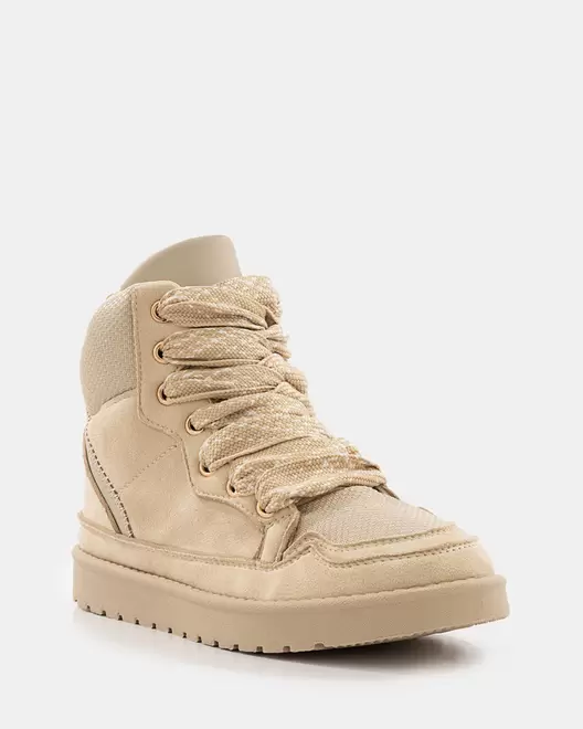 Tenis Sneaker Bota - 19823 - BEIGE
