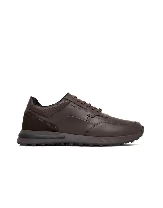 Zapato de cordon para hombre en cuero y textil REF HARL09