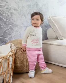 Polito x Arrurrú: Conjunto Buzo y Pantalón Para Recién Nacida