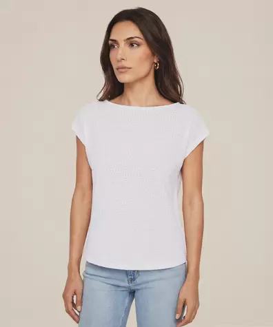 Camiseta con Textura de Calados para Mujer