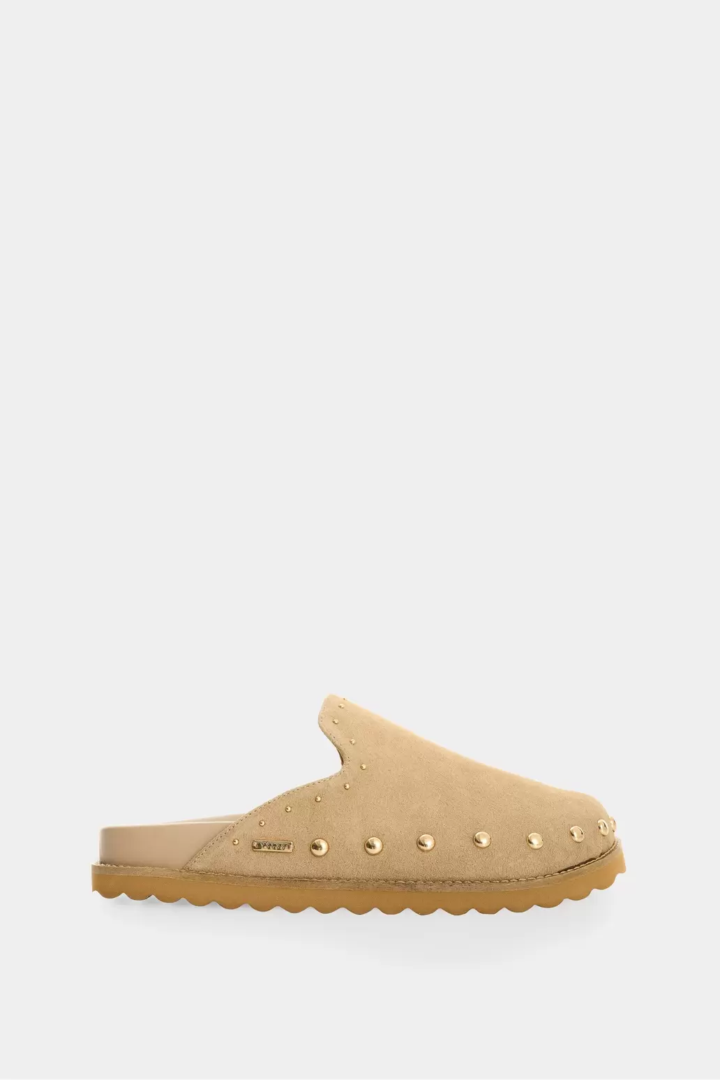 Mule en cuero carnaza con taches para mujer Aqua