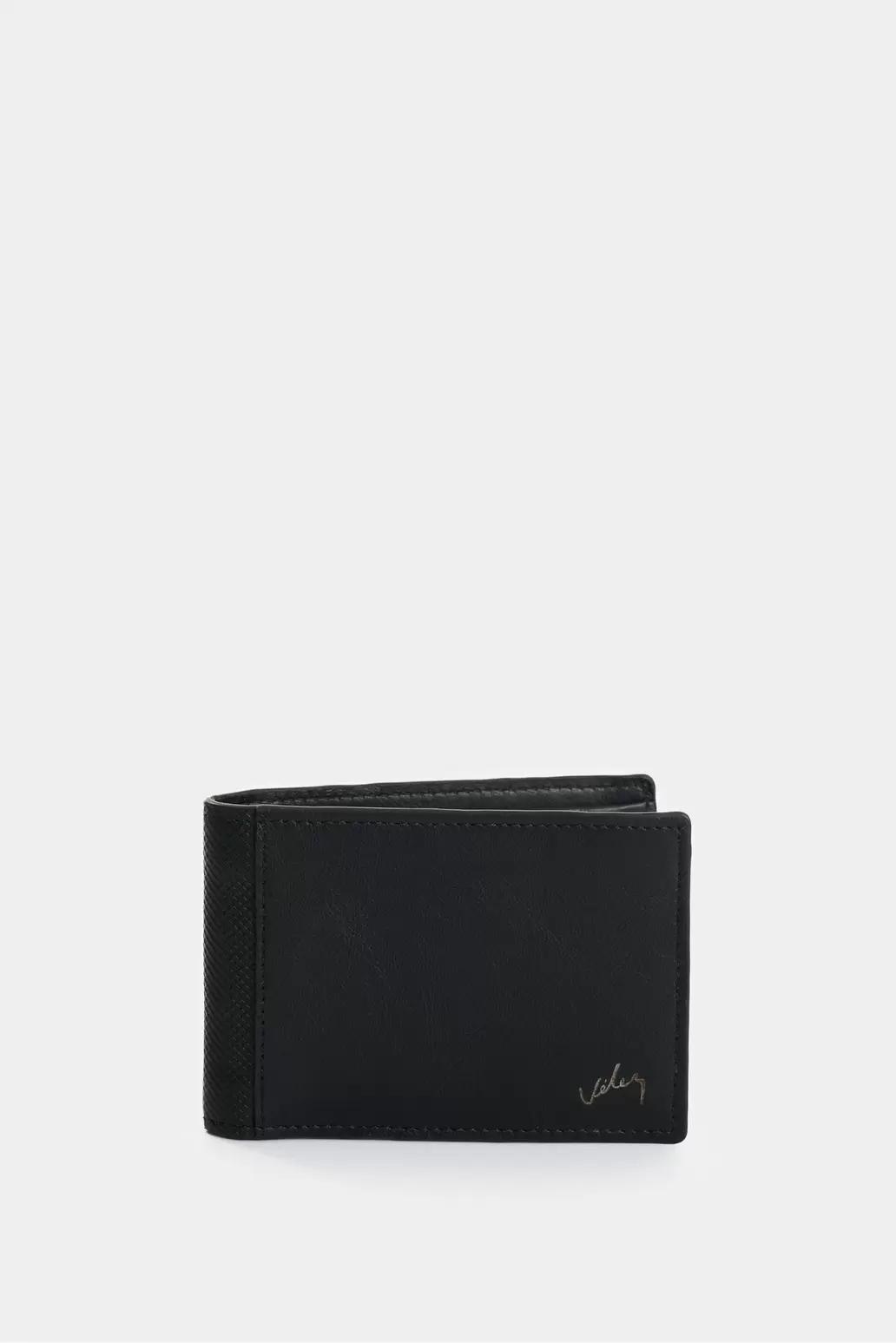 Billetera de cuero con detalle grabado para hombre Lira Negro