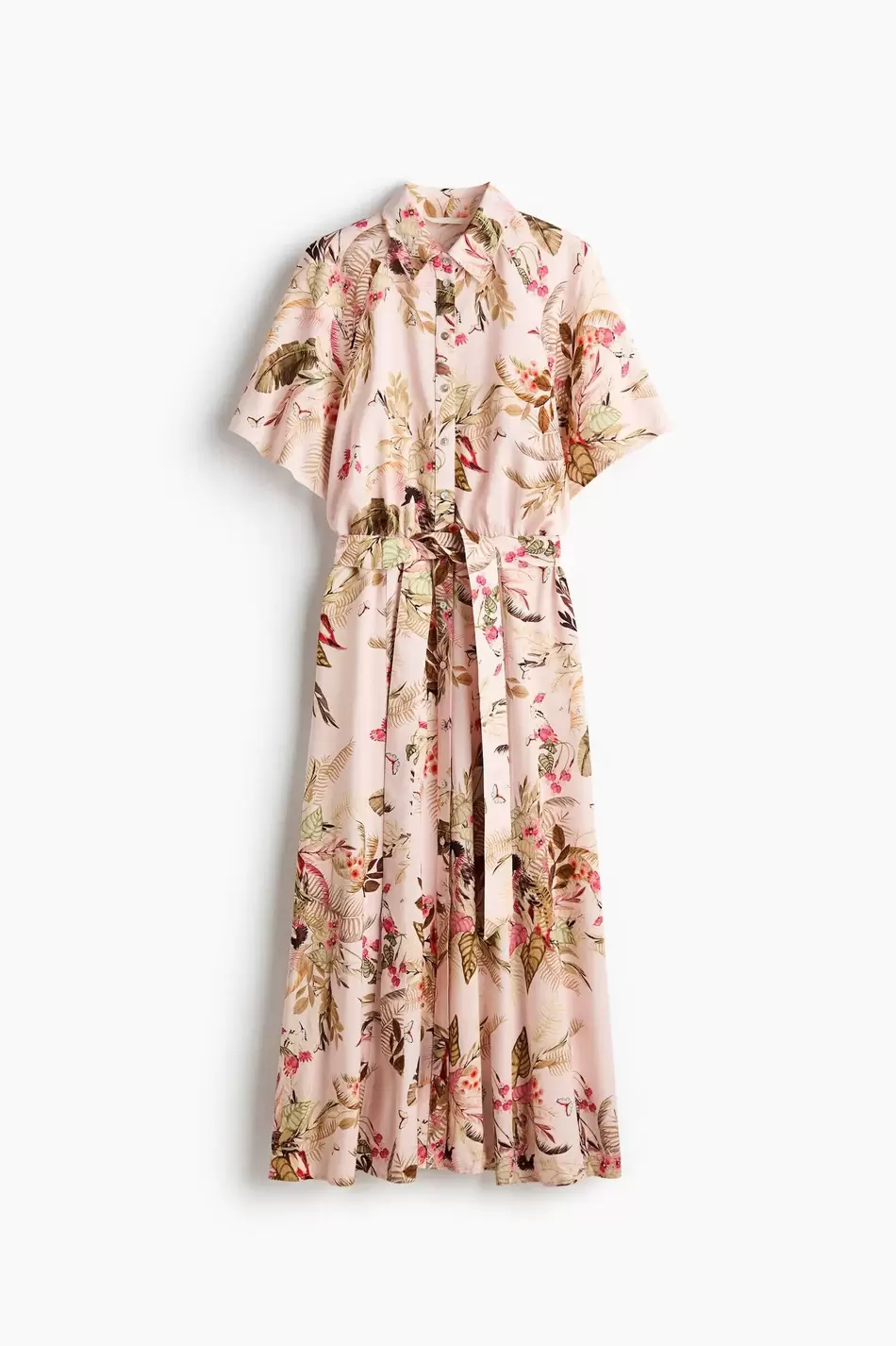 Vestido camisero con cinturón de anudar
