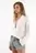 Camisa Blanca Manga Larga Con Escote 100% Lino Para Mujer