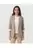 Blazer De Manga Recogida Con Martingala Para Mujer Café