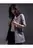 Blazer Abierto A Rayas Para Mujer Gris