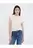 Blusa Manga Corta Texturizada Para Mujer Crema