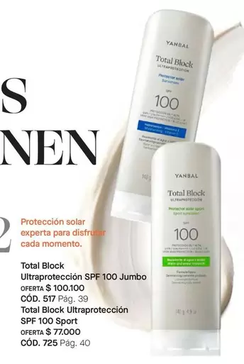 Yanbal - Total Block Ultraprotección SPF 100 Jumbo