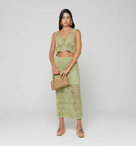 Falda larga en crochet