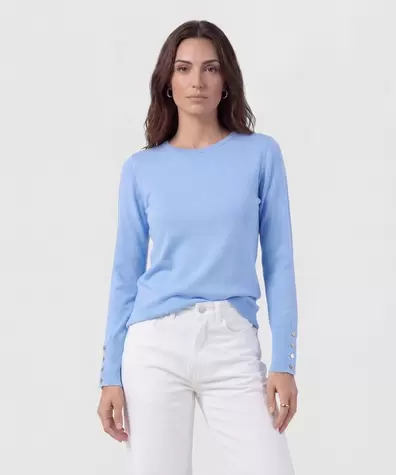 Saco De Punto Con Detalle De Botones En Puño Mujer