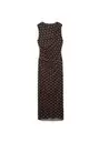 Vestido midi sin mangas tul estampado lunares