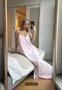 Vestido midi textura tirantes
