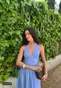 Vestido midi halter popelín