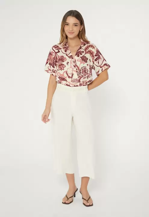 Pantalon culotte con correa para mujer