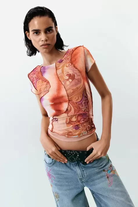 Camiseta manga corta estampada