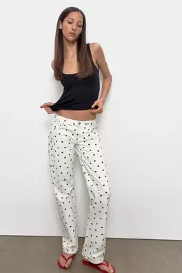 JEANS TRF WIDE LEG TIRO BAJO LUNARES