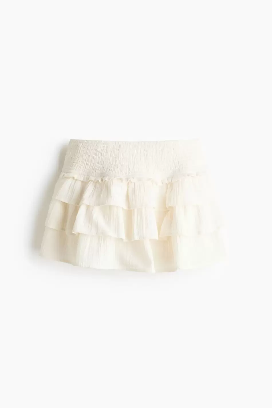 Falda short en viscosa con volantes