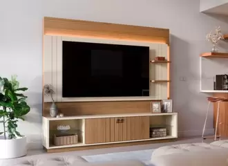 Centro de Entretenimiento Guaiba | Mueble Moderno para TV de hasta 60" | Mueble con repisas