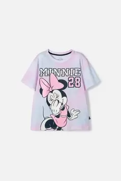 Camiseta de Minnie Mouse multicolor estampada en frente para niña