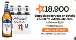 Michelob Ultra - Sixpack De Cerveza En Botella