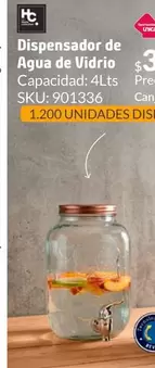HC - Dispensador De Agua De Vidrio