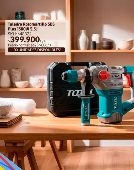 Total - Taladro Rotomartillo SDS Plus 1500W 5.5J