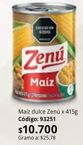 Zenú - Maíz dulce