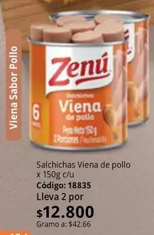 Zenú - Salchichas Viena de pollo