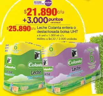 Colanta - Leche entera o deslactosada bolsa UHT