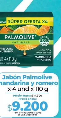 Jabón Palmolive Mandarina X 4 Und
