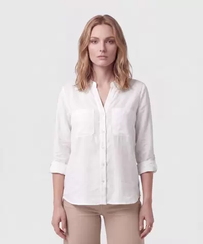 Blusa Manga Larga Con Escote En V Para Mujer