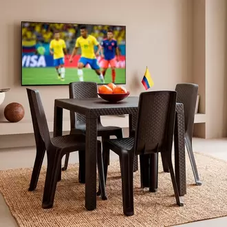 Combo Comedor Eterna, 1 Mesa, 4 Sillas Sin Brazos