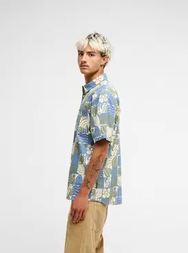 Apero Classic Camisa de Manga Corta Verde Hombre