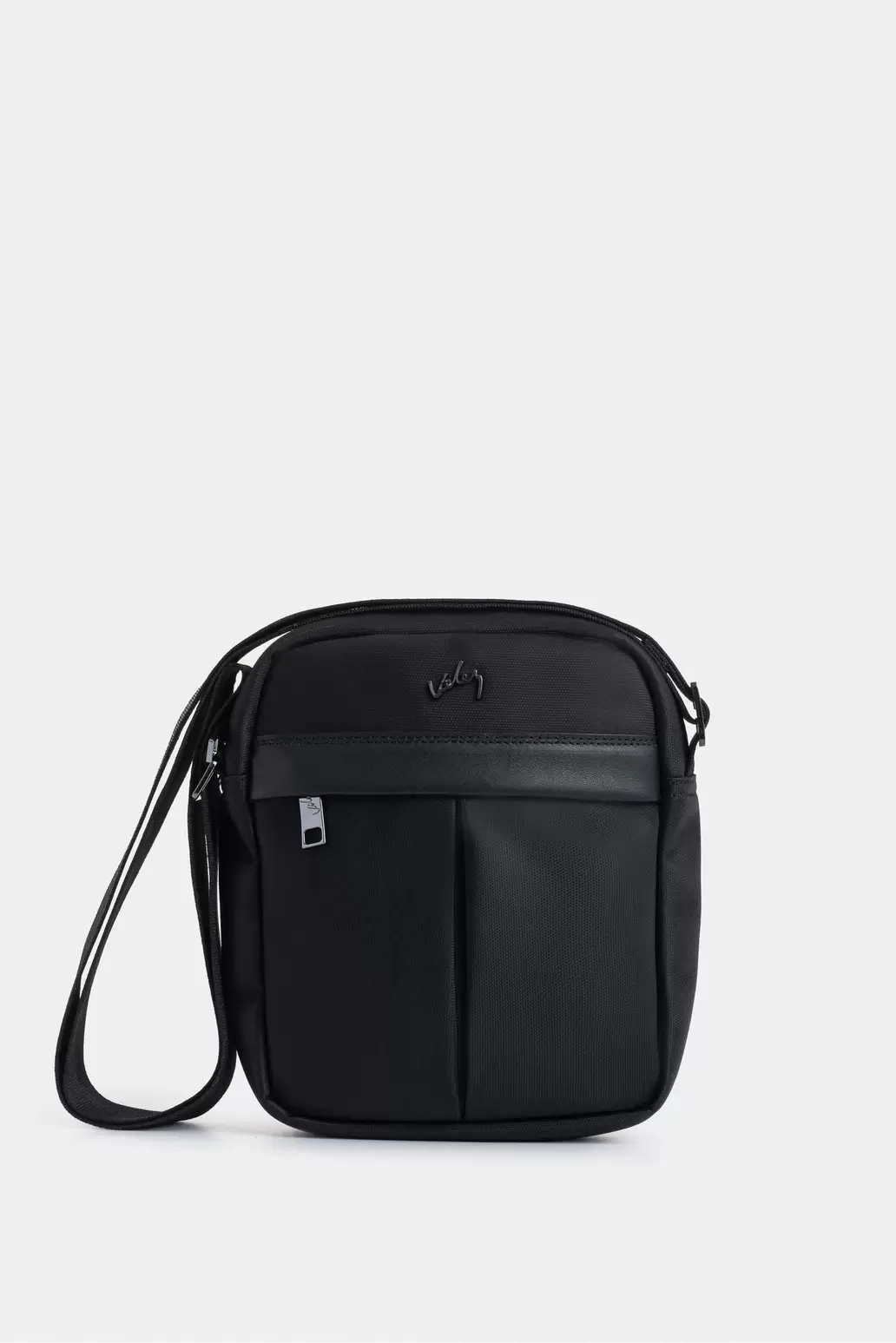 Manos libres Harrington de lona y cuero para hombre casual Negro