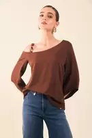 Blusa solo hombre con herraje - Marrón
